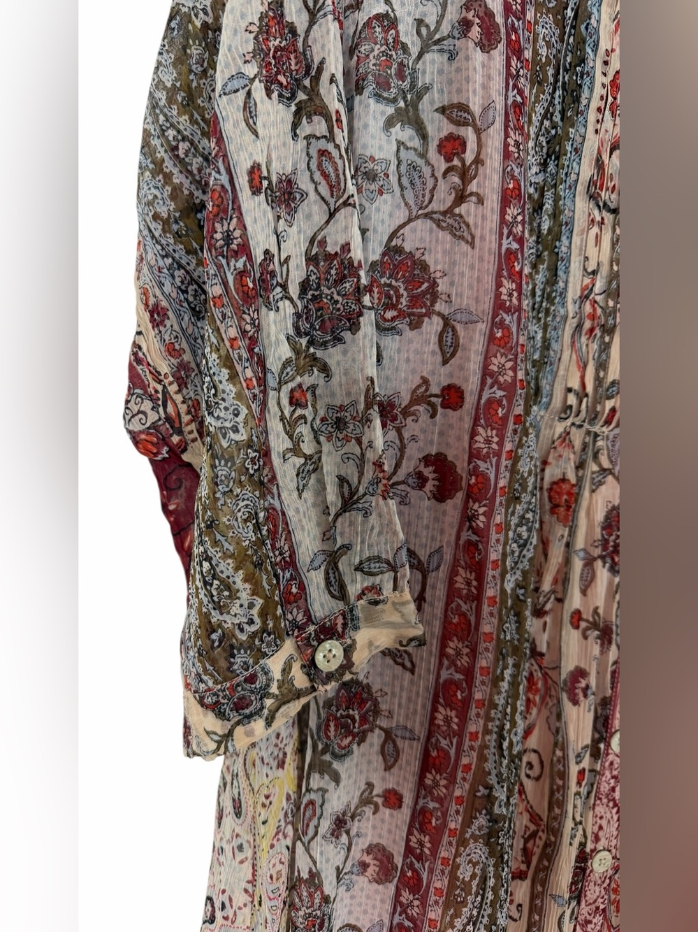 Coldwater Creek Boho Paisley Patchwork Maxi Dress Button Flowy NWT Sz 1X - Picture 8 of 16
